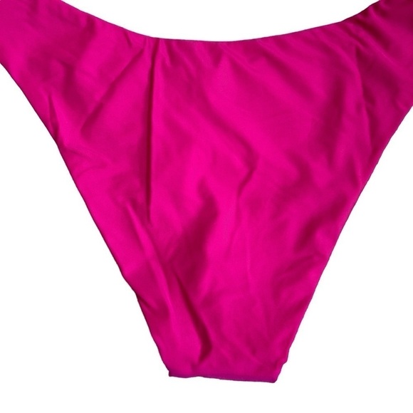 NWT J. Crew Radiant Fuchsia Pink Curved Waist Cheeky Bikini Bottoms Sz M - Picture 6 of 11